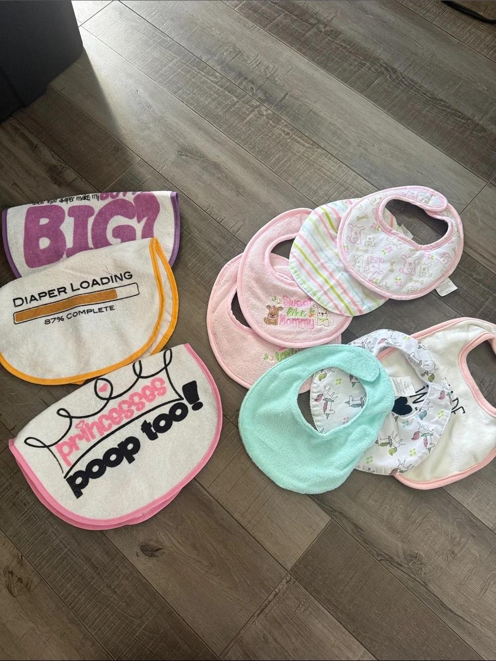 Pink Baby Bib Set - Soft Feeding Bibs for Girls